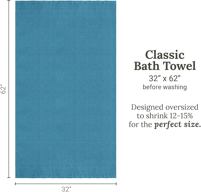 GILDEN TREE Waffle Towels for Bathroom, 100% Cotton Quick Dry Towel, Waffle - Image 8