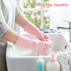 Gloves Washing Dishes, Reusable Rubber Dishwashing Gloves Waterproof Long - Image 6