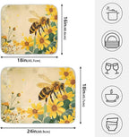Honey Bee Dish Drying Mat for Kitchen Counter Absorbent Microfiber Large Drying - Image 2