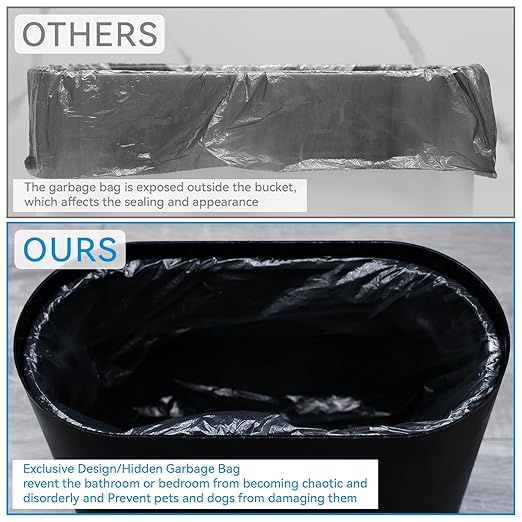 3.17 Gallon Thin Small Black Bathroom Trash Can - Image 5