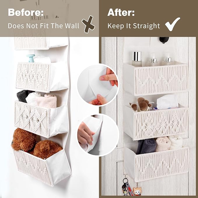 ANTIS'S HOME Over The Door Organizer Boho Bedroom Decor Nursery Storage - Image 4