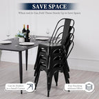 FDW | Metal Dining Chairs | Set of 4 | Black | Stackable Tolix Side Chairs with Backrest | Scratch-Resistant | Non-Slip Feet | Indoor/Outdoor Use | 330 lbs Capacity | for Kitchen & Restaurant - Image 4