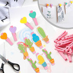 50PCS Colored Wooden Clothespins, 2.9inch Pink Clothes Pins - Image 5