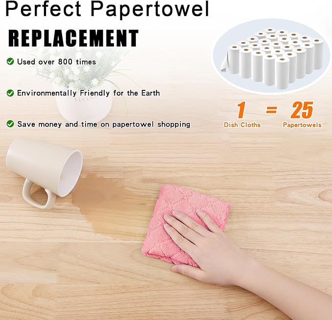 Homaxy 12 Pack Kitchen Dish Cloths, Super Soft and Absorbent Coral Velvet Dish - Image 8