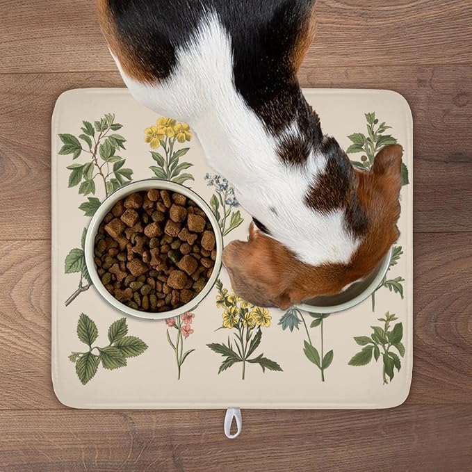 Vintage Plants Herbs Floral Dish Drying Mat - Image 9