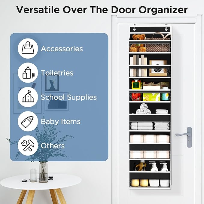 Over The Door Organizer, 6 Shelf Door Hanging Organizers - Image 9