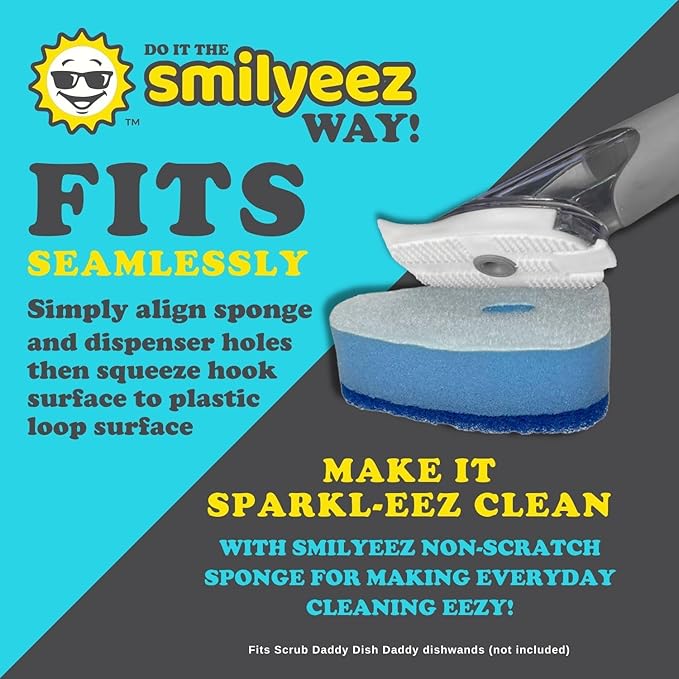 Smilyeez Blue Non Scratch Scrubbing Sponge Refill - Image 3