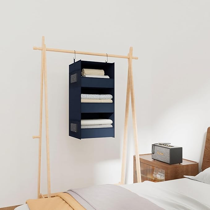 3-Shelf Hanging Closet Organizer and Storage, Foldable Hanging Closet Shelves - Image 6