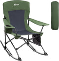 Portal Outdoor Rocking Chair Camping Folding Portable Rocker with Cup Holder Side Pocket Carry Bag, Support 350LBS (Green) by PORTAL