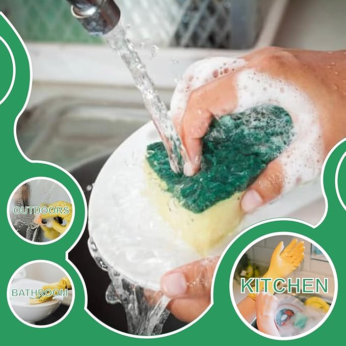 Cleaning Sponge, 32 Pack Dual-Sided Dishwashing Sponge - Image 3