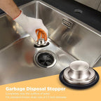 Mudder 3 Pcs Kitchen Sink Drain Strainer and Stopper Stainless Steel Garbage - Image 5