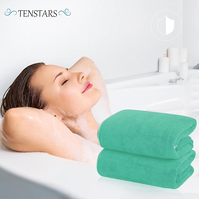 TENSTARS Silk Hemming Bath Towels - Image 5