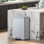 EKO Madison Matte Grey Stainless Steel 50 Liter/13.2 Gallon Step Trash Can - Image 3