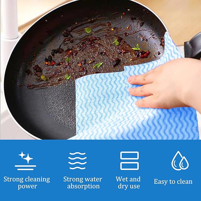 Disposable Dish Cloths Disposable Cleaning Towels 50 Pack Heavy Duty Reusable - Image 3