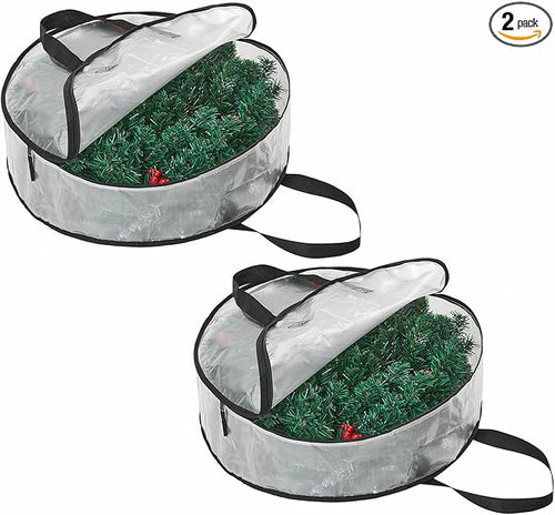 2 Pack Clear Christmas Wreath Storage Bags 24 Inch by Unknown