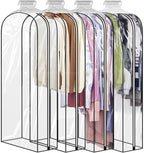 50" Clear Clothes Hangers with Smooth Side Zipper, 4 Pack by ECOMAID