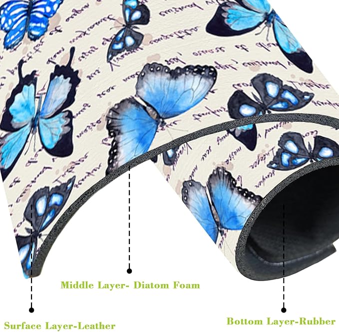 Sink Splash Guard Faucet Mat Watercolor Butterflies Absorbent Fast Drying Mat - Image 3