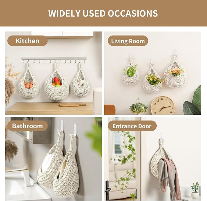 Boho Wall Hanging Fruit Baskets - Image 6