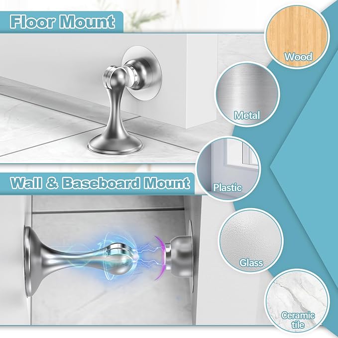 Magnetic Door Stoppers 1 Pack, Stainless Steel Door Stops - Image 3