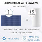 Homaxy 100% Cotton Terry Kitchen Towels, Checkered Designed, Soft and Super - Image 7