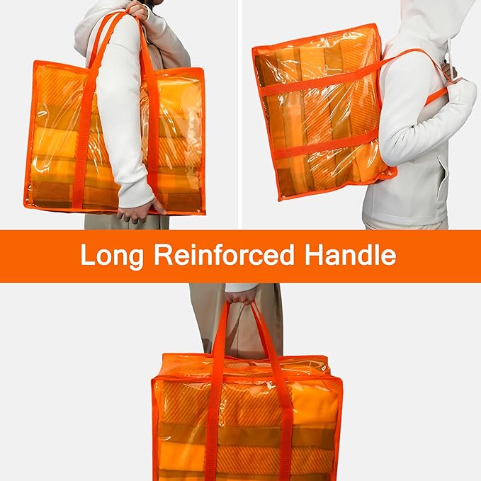 Vieshful Orange 40L Clear Clothes Storage Bag Colorful Clothes Organizer - Image 4