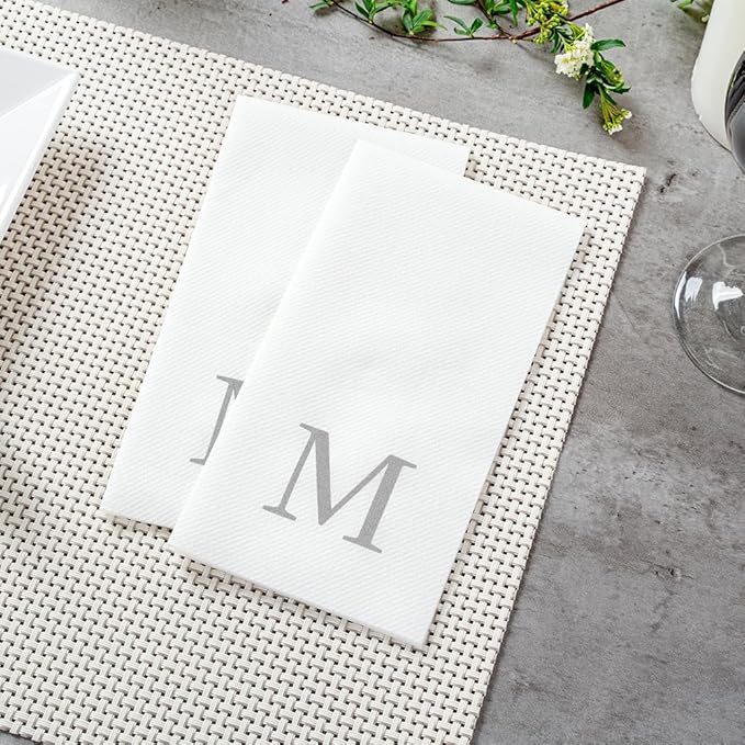 Luxenap 15.8 X 7.9 Inch Linen-Feel Guest Towels, 50 Lettered Hand Towels - Image 6