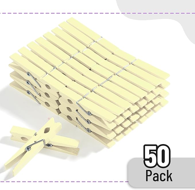 Mr. Pen- Wooden Clothes Pins, Natural Wood, 50 Pack, 2.9 Inch, Rust Resistant - Image 2
