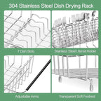 Large Dish Drainer Rack in Sink Adjustable, Expandable 304 Stainless Steel - Image 7