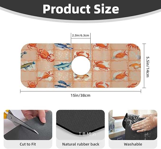 On The Cape Coastal Summer Kitchen sink faucet pad, strong water absorption - Image 2