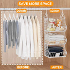 Hanging Closet Organizers and Storage, 2 Tier Closet Shelf Clothes Organizer - Image 4
