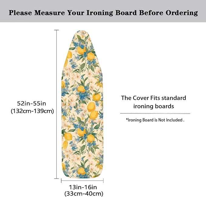 Flower Lemon Ironing Board Covers Fits Standard Sizes Ironing Board Protector - Image 5