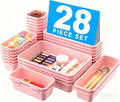 【】 【】 Pink Drawer Organizer, Makeup organizer, 【Holds 177 by A-LUGEI