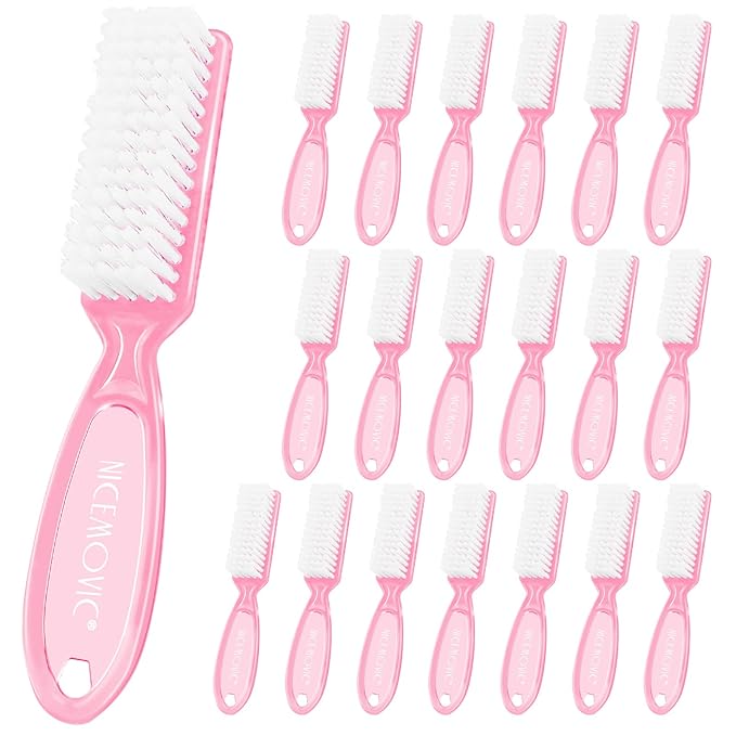 NICEMOVIC 20 Pcs Nail Brush for Cleaning Fingernails, Handle Grip Nail Scrubber by NICEMOVIC