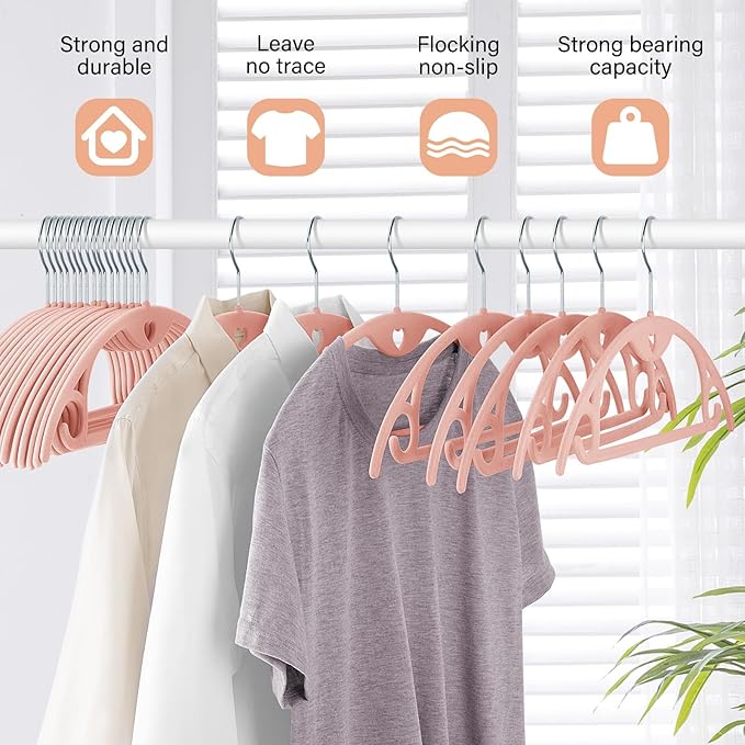 IEOKE Velvet Hangers 30 Pack: Felt Clothes Hangers Heavy Duty Shirt Sweater - Image 3