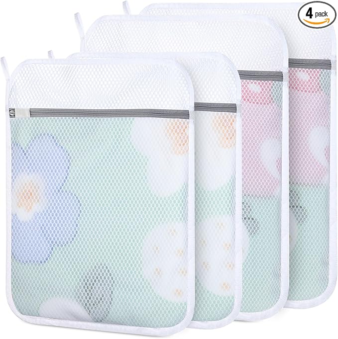 4 PCS Durable Honeycomb Mesh Laundry Bags by Dntorx