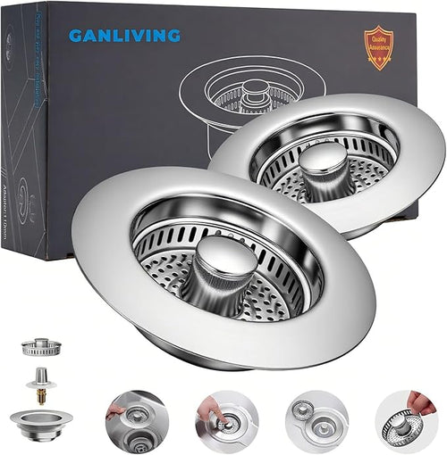 1Count 3-in-1 Kitchen Sink Drain Strainer & Stopper by Ganliving