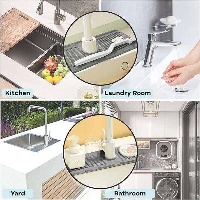 Daily Treasures 15.7"x4.7" Silicone Faucet Splash Guard - Image 7