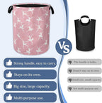 Cute Ballet Dancer Laundry Basket, Foldable Oxford Cloth Pink Laundry Hamper - Image 3