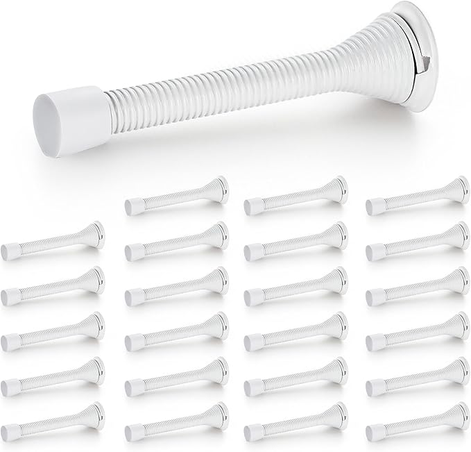 Ravinte Door Stoppers, 24 Pack White Spring Door Stops by Ravinte