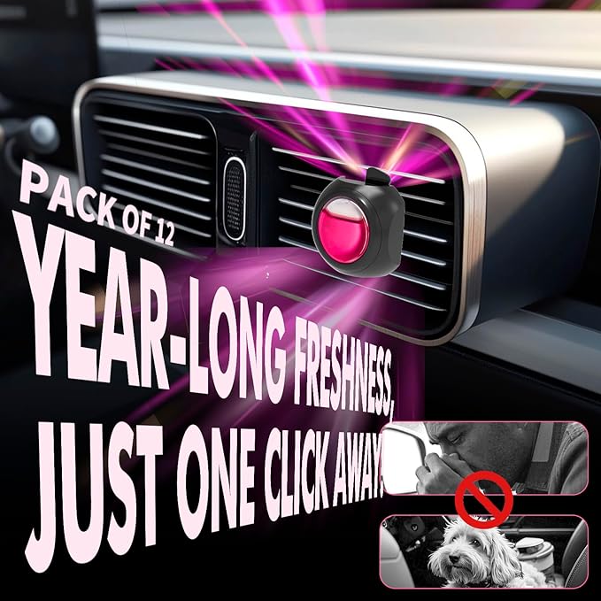Car Air Freshener Vent Clips, 12 Pack, Provides Long-Lasting Scent, Car - Image 2