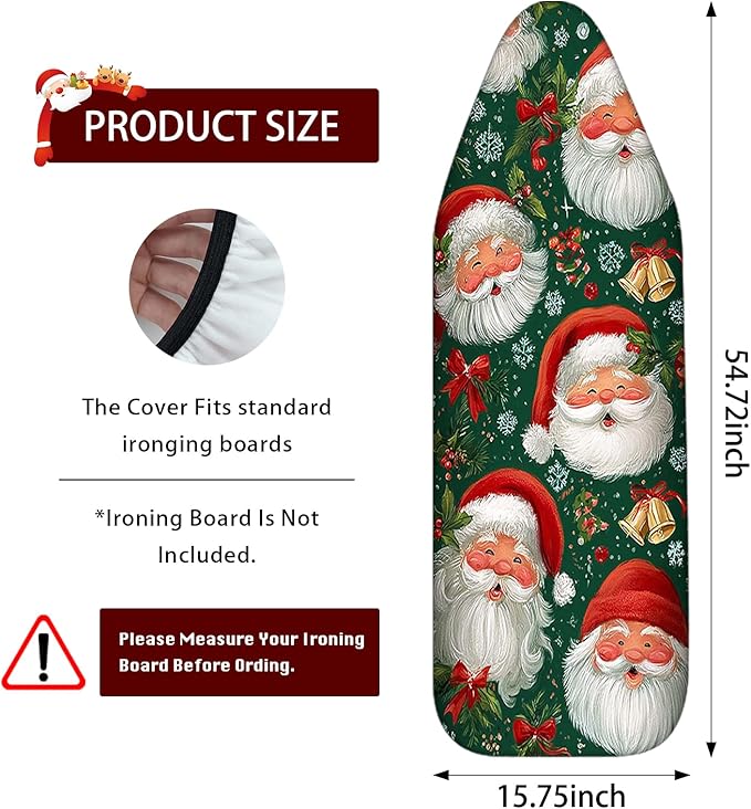 Nuxovilar Ironing Board Cover Christmas Santa Claus Collage Pattern Polyester - Image 3