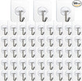 100 Pack Adhesive Hooks Wall Hooks 24lb Heavy Duty Self Adhesive Hooks by KAKAMINA