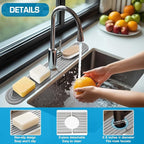Light Gray-Oval 23.6" Diatomite Kitchen Faucet Mat Stone Sink Tray – Quick - Image 6