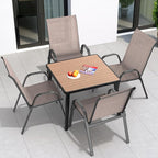 Patio Chairs Set of 4, Easily Set Up Stackable Outdoor Dining Chairs with High Back and Wide Seat, All Weather Breathable Outdoor Chairs Set of 4 with Metal Frame for Backyard Deck Pool, Brown - Image 2