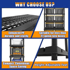 Plastic Storage Shelves, Plastic Heavy Duty Shelves 16.93" D x 35.43" W x 72.44" H,5-Tier Garage Storage Shelving, Shelving Units and Storage - Image 6