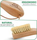 Laundry Stain Remover Clothes Brush Set of 2 Natural Soft Boar Bristle White & - Image 3