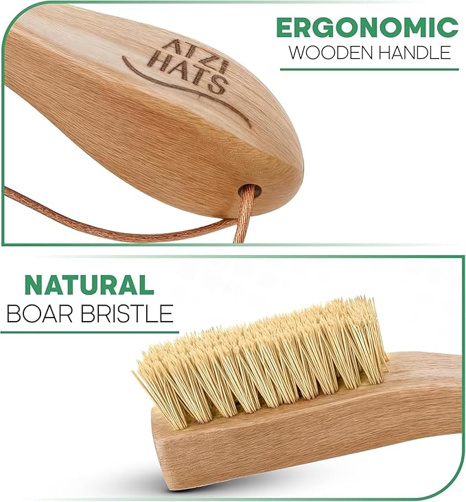 Laundry Stain Remover Clothes Brush Set of 2 Natural Soft Boar Bristle White & - Image 3