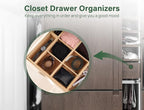 Kootek 6 Pcs Bamboo Drawer Organizer Utensil Tray Kitchen Storage Box 3-Size - Image 7