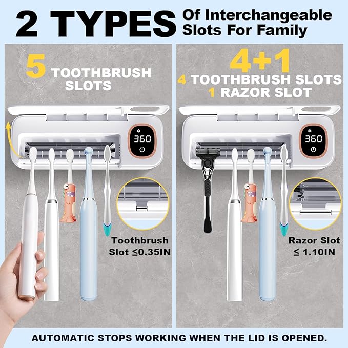 Toothbrush Sanitizer and Holder, DRMXBU Toothbrush Holders - Image 3