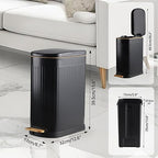 Slim Bathroom Trash Can with Lid Stainless Steel Garbage Can Soft Close Step - Image 3